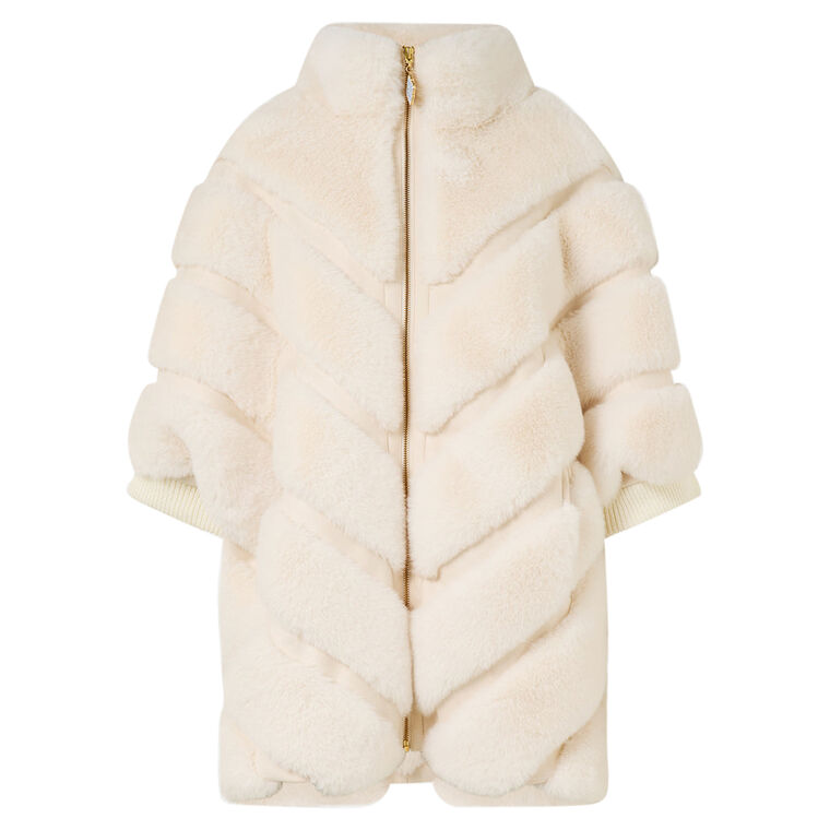 Faux Fur Short Sleeve Slouch Jacket image number null
