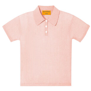Shrunken Short Sleeve Polo In Cashmere