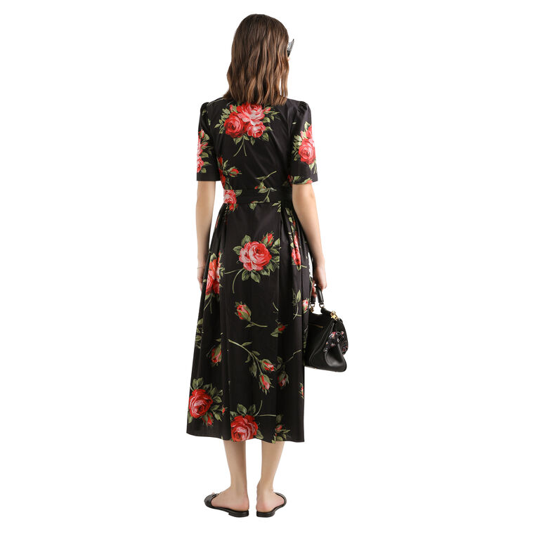 Short Sleeve Button Down Midi Dress With Belt image number null