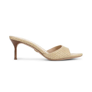 Tia Raffia Kitten Heel Slide Sandal