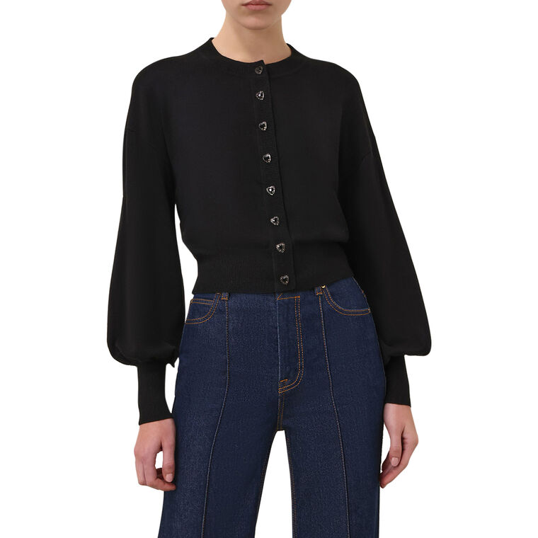 Hypnotic Jewel-Embellished Buttons Long Sleeve Cardigan image number null
