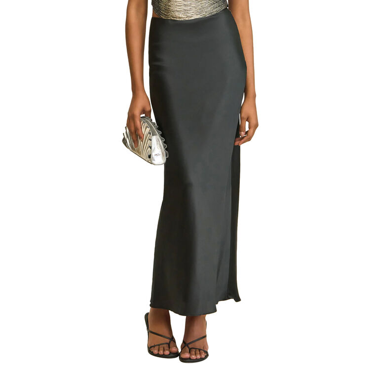 Chantel Silk Bias Maxi Slip Skirt image number null