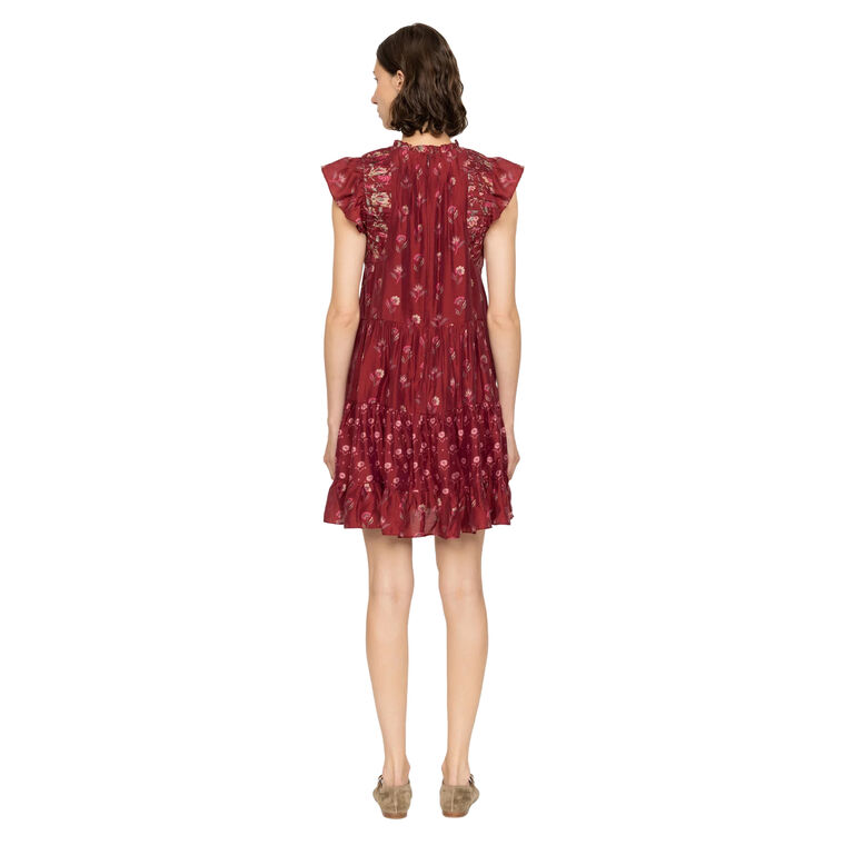 Famke Print Flutter Sleeve Tunic Dress image number null