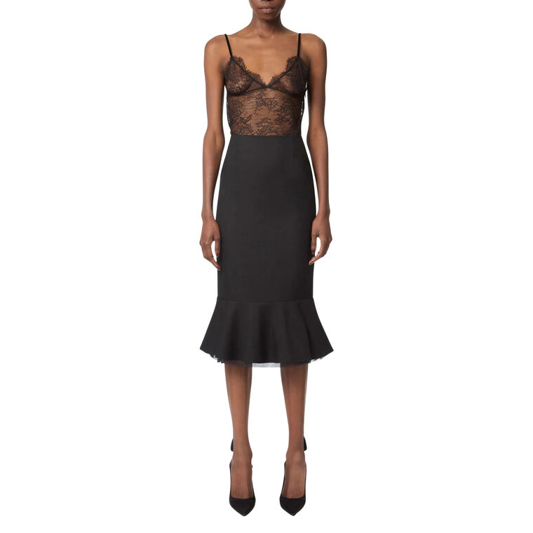 Peplum Midi Skirt In Wool Gabardine image number null