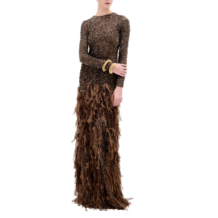 Bilal Long Sleeve Sequin Maxi Dress image number null