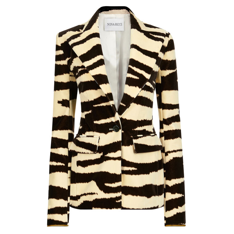 Zebra Print Tailored Blazer image number null