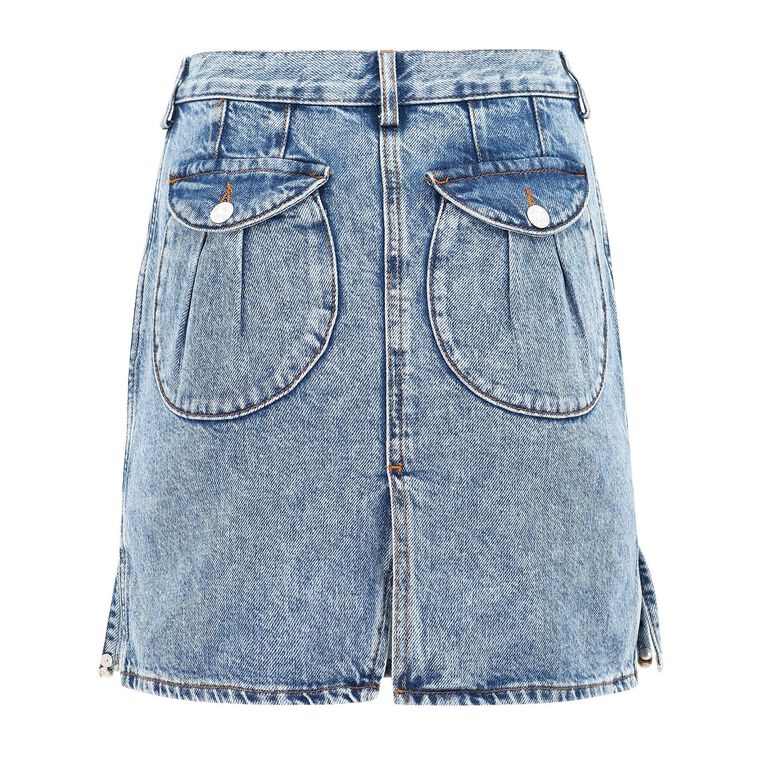 Fringe-Detail Denim Mini Skirt image number null