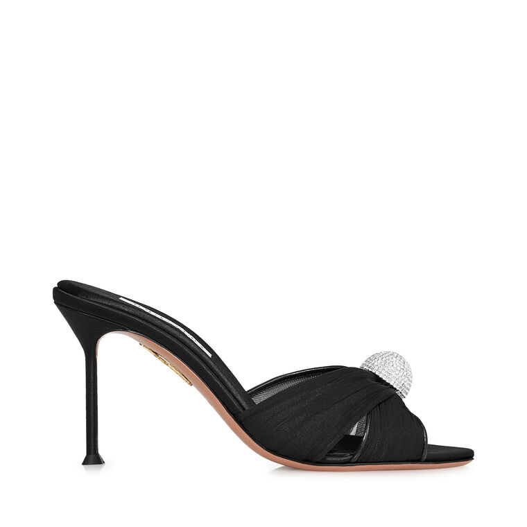 Mystery 85mm Embellished Chiffon Satin Mule image number null