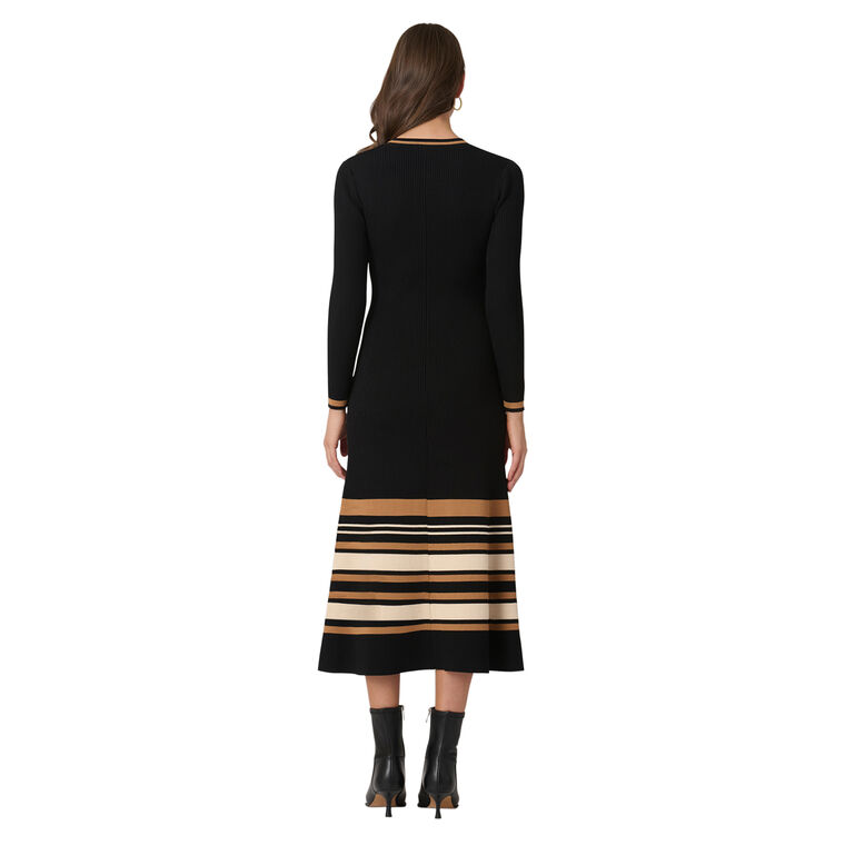 Landon Long Sleeve Ribbed Knit Midi Dress image number null