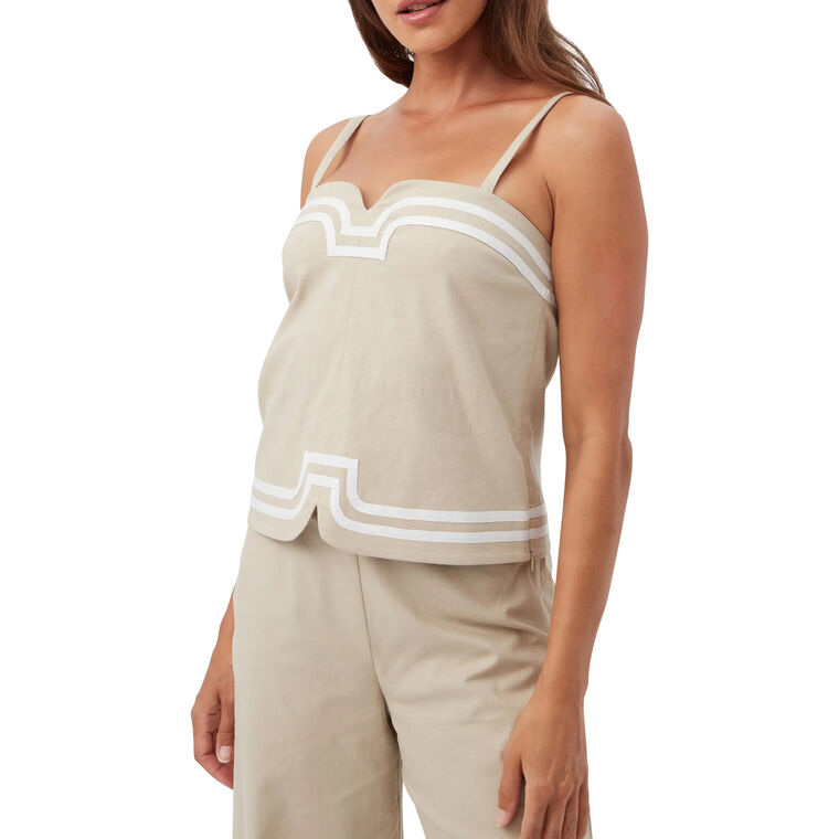Avignon Sleeveless Stretch Linen Top image number null