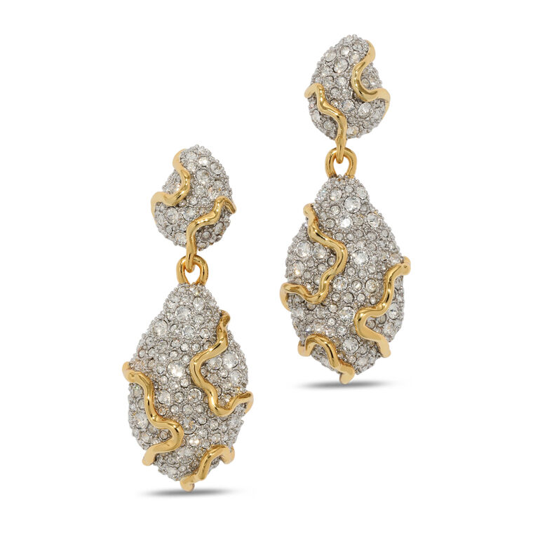 Sonales Crystal Pebble Double Drop Earrings image number null