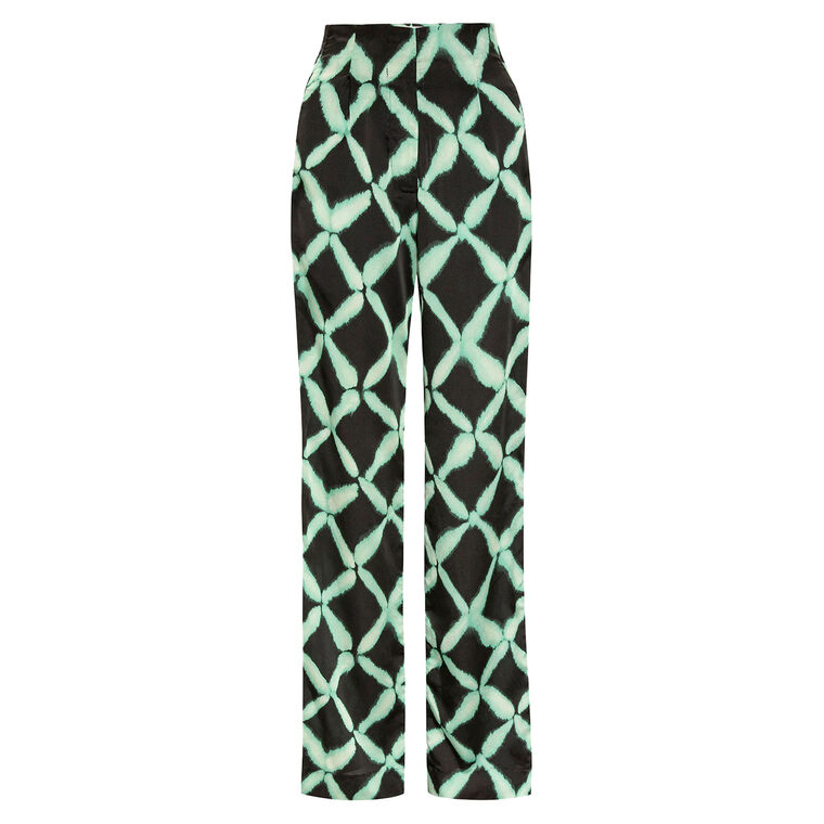 Rita High-Rise Straight-Leg Satin Pants image number null