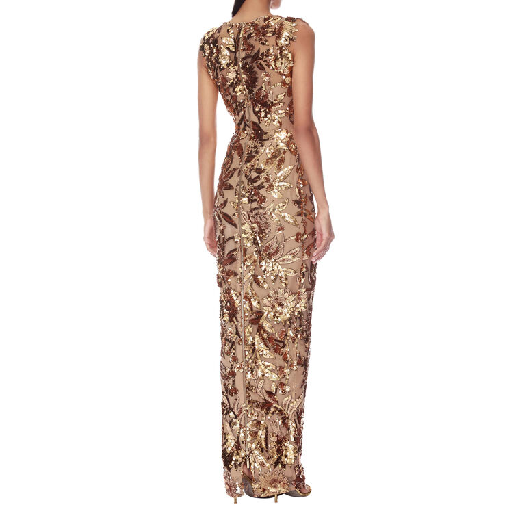 High Neck Embellished Maxi Dress image number null