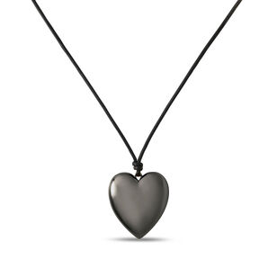 Metal Heart Leather Cord Necklace