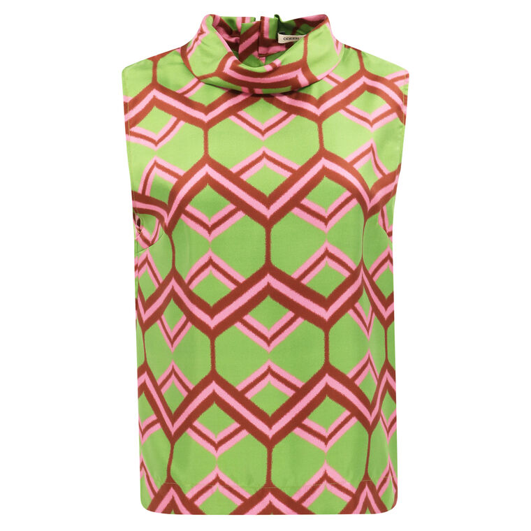 Ribbon Zig Zag Sleeveless Shirt image number null