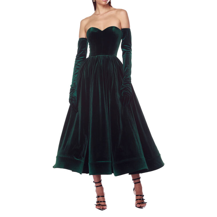 Inara Strapless Velvet Midi Dress image number null