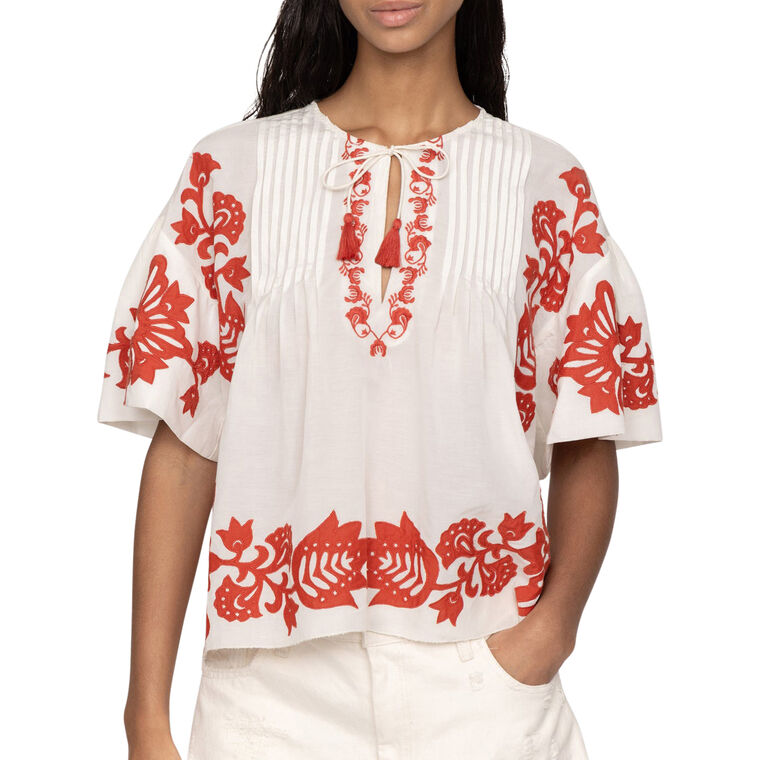 Liliana Short Sleeve Applique Top image number null