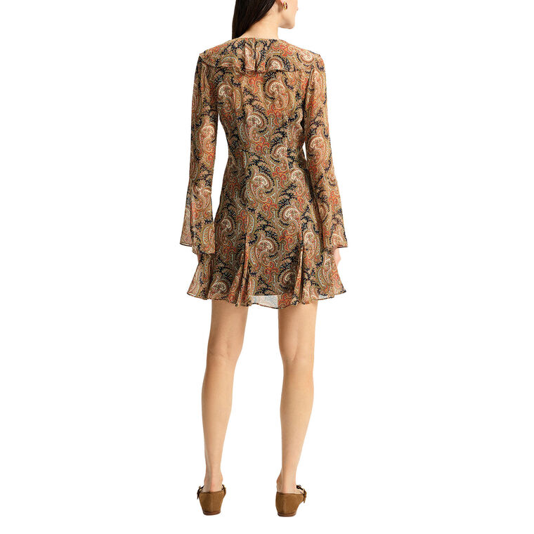 Adrienne Long Sleeve Silk Mini Dress image number null