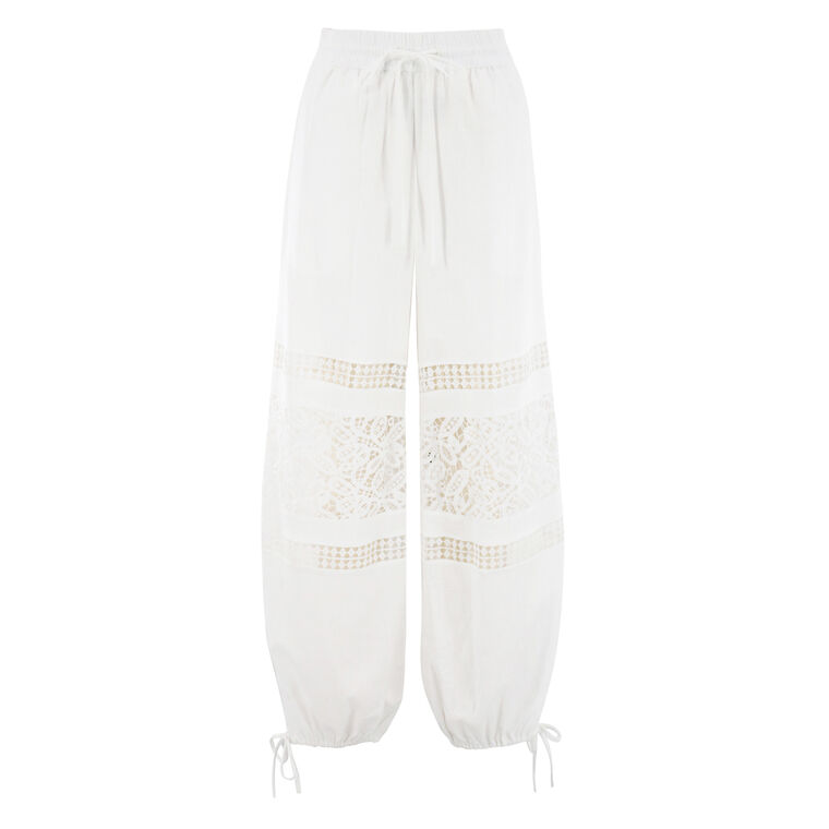 Oksana Lace-Inset Relaxed Fit Pant image number null