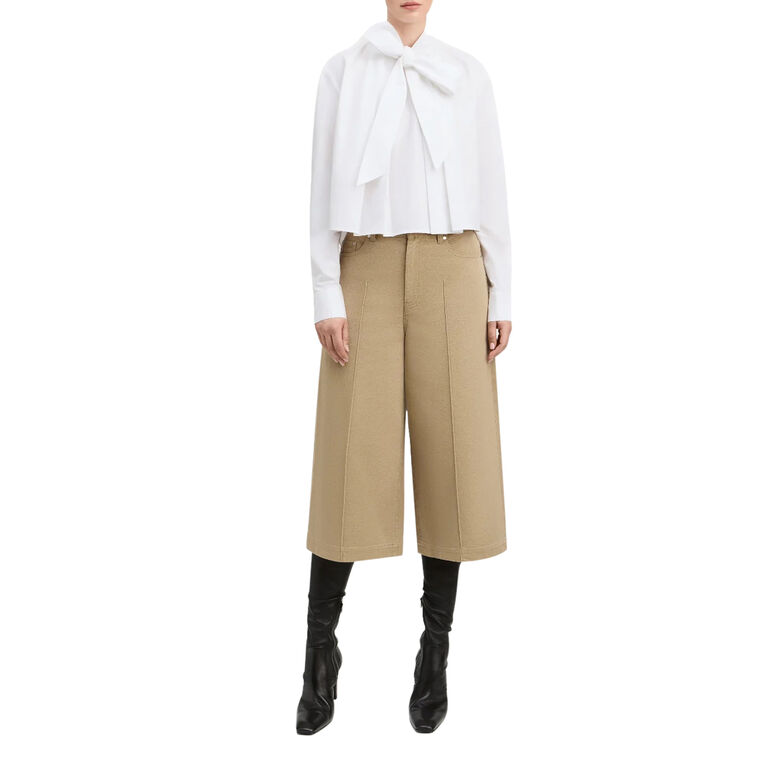 Cotton Poplin Tie Neck Blouse image number null
