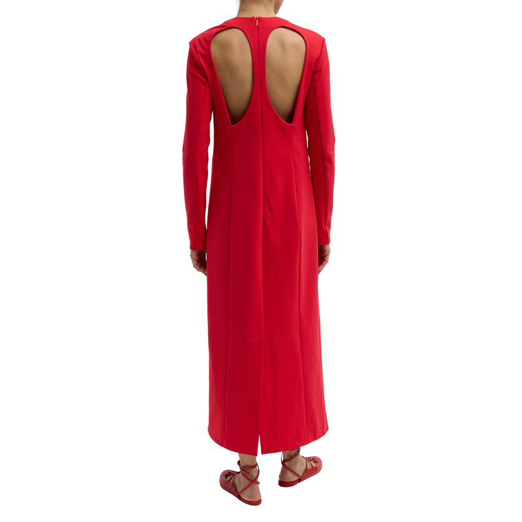 Compact Ultra Stretch Knit Dress With Cut Out Back image number null