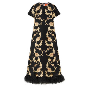 Swing Dress With Feathers