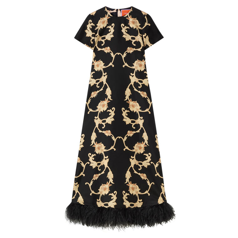 Swing Dress With Feathers image number null