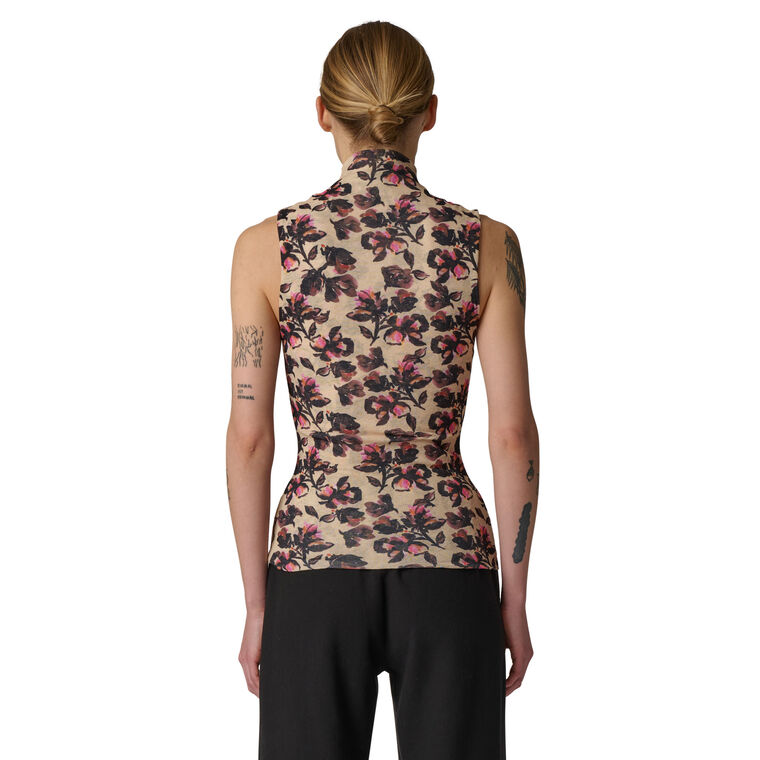 Annyka Sleeveless Printed Mesh Jersey Top image number null