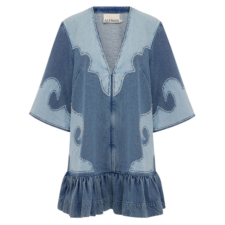 Jesse Denim Applique Mini Dress image number null