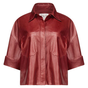 My Newest Mistake Cropped Leather Shirt
