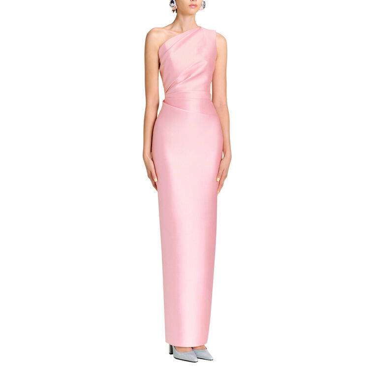 Kira One-Shoulder Satin Maxi Dress image number null