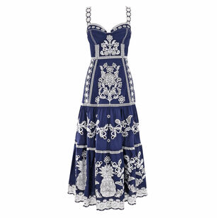 Richelieu Embroidered Organic Cotton Midi Dress