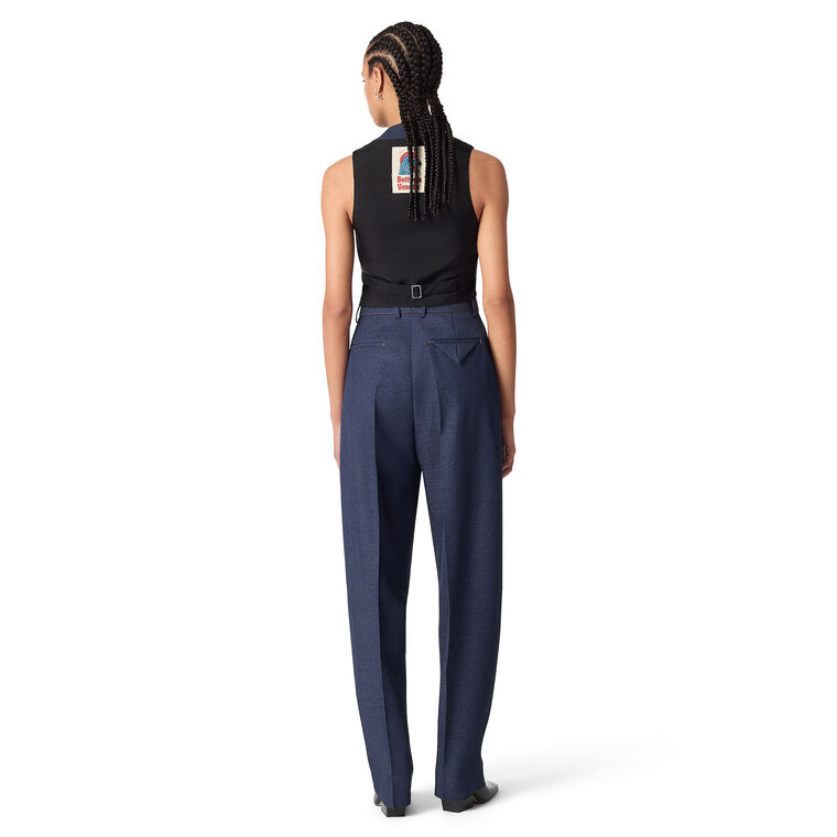 Melange Wool Tapered Trousers image number null