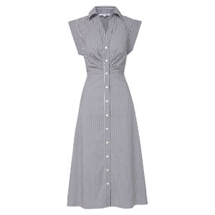Haydon Sleeveless Button-Down Midi Shirt Dress