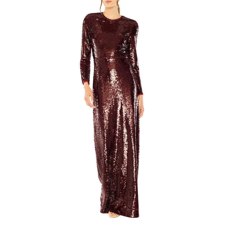 Reese Long Sleeve Sequin Gown image number null
