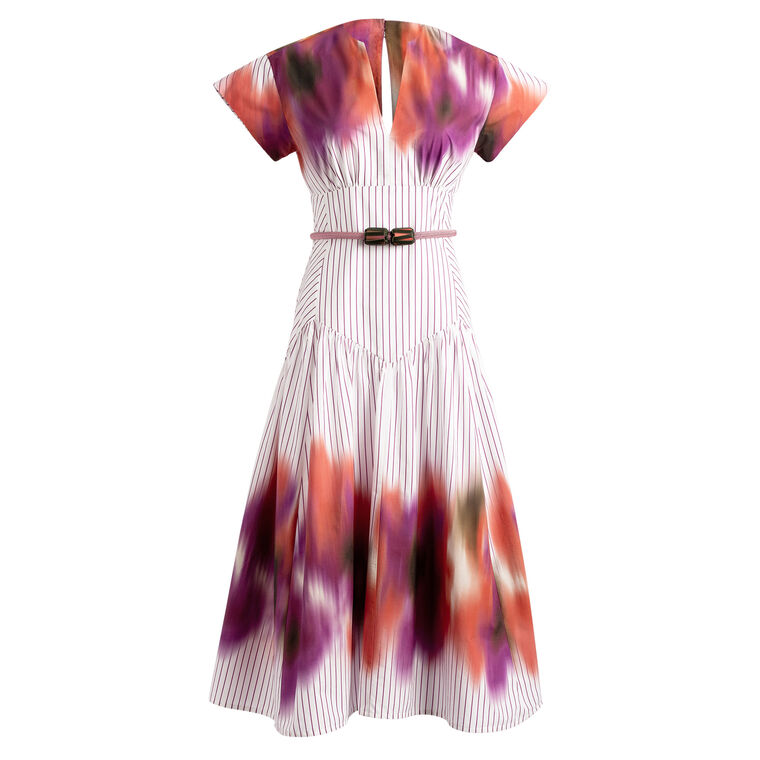Antia Short Sleeve Belted Midi Dress image number null