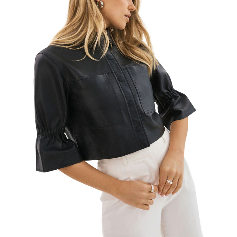 Carolina Cropped Ruffle Sleeve Jacket image number null