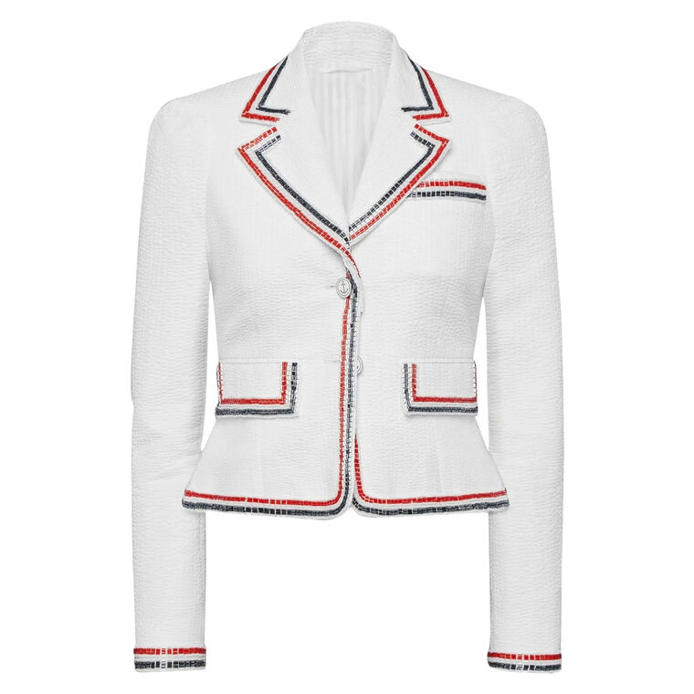 Sculpted Shoulder Cropped Jacket image number null