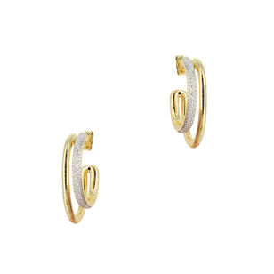 Madre Oval Double Line Claw Hoops