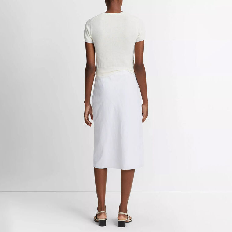Easy Linen-Blend Slip Skirt image number null