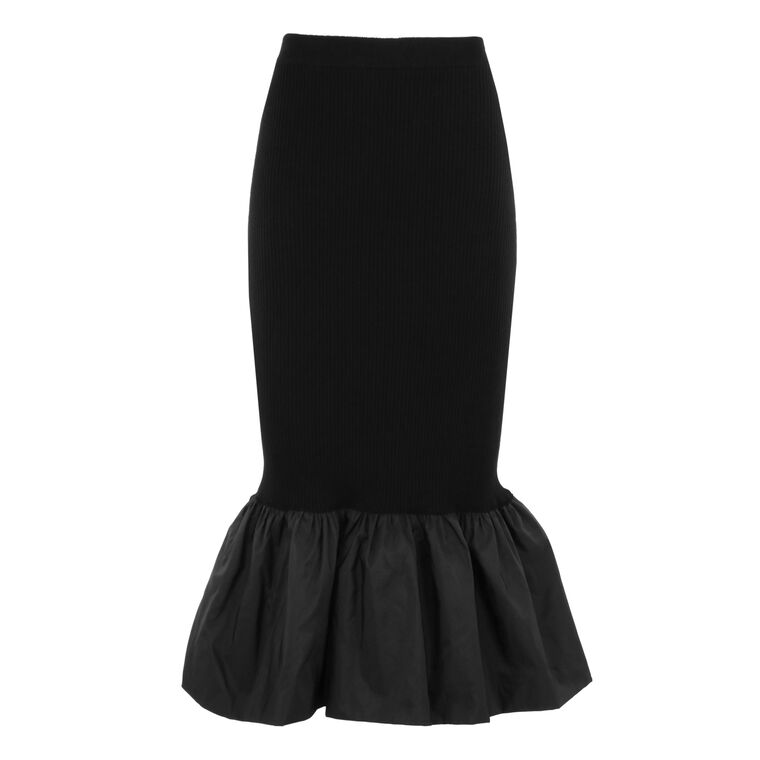 Mix Faille Long Knitted Skirt image number null