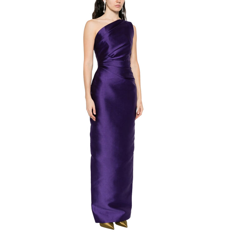 Kira One-Shoulder Draped Bodice Maxi Dress image number null