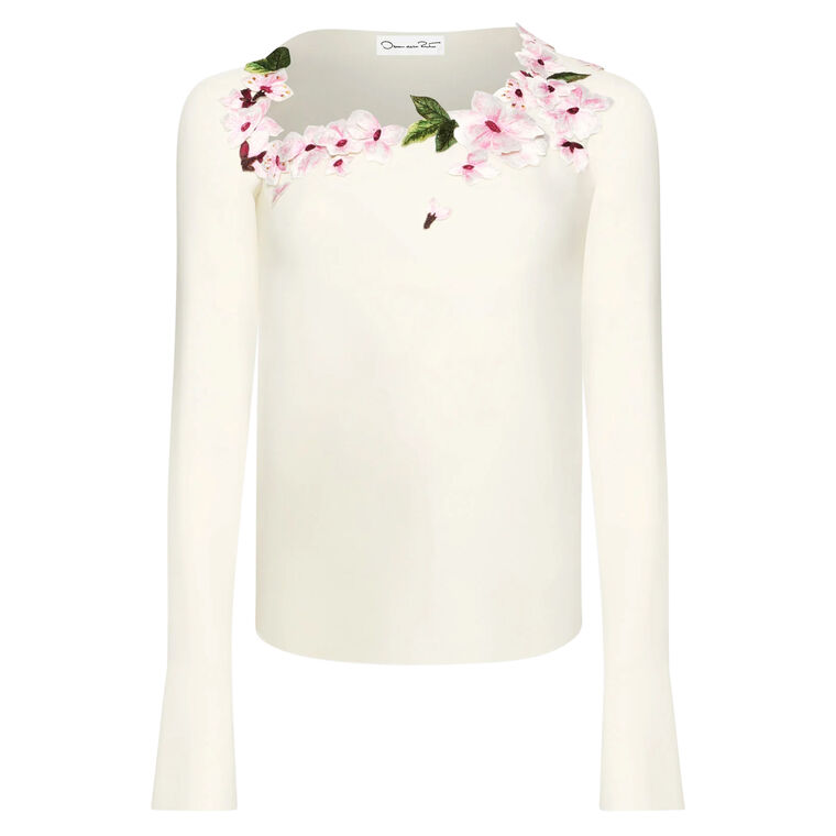 Cherry Blossom Embroidered Blouse image number null