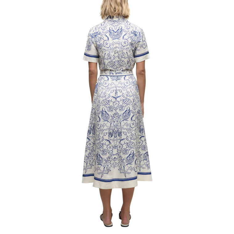 Audria Belted Linen Midi Dress image number null