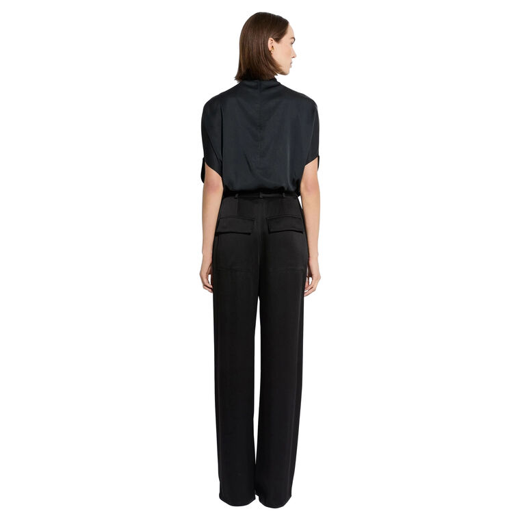 Satin Relaxed Pleated Pant image number null
