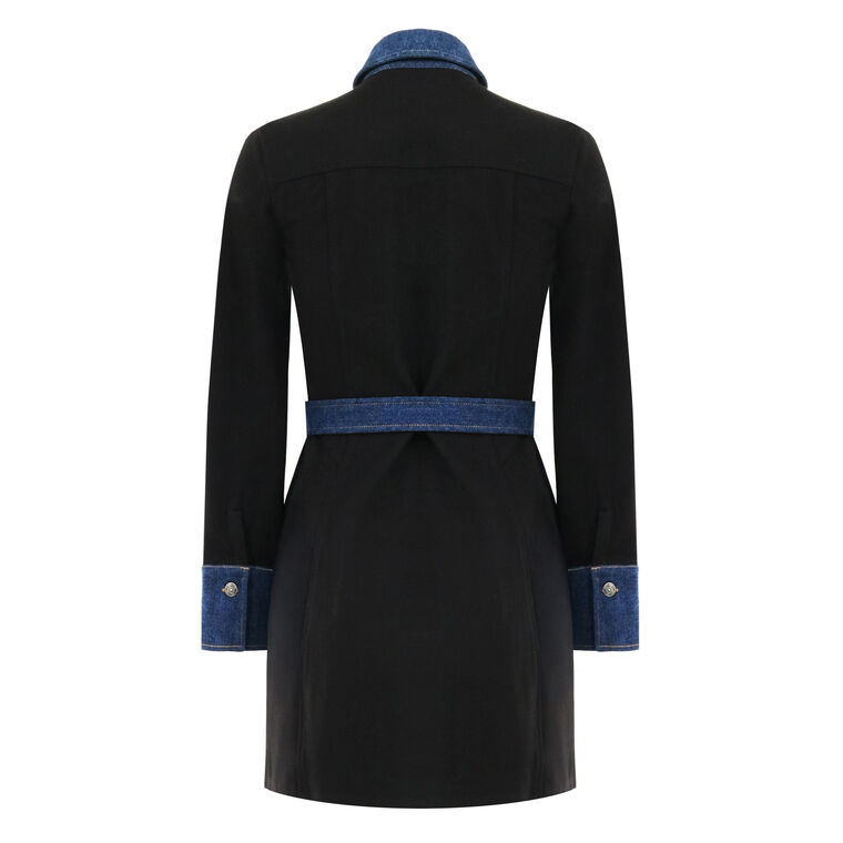 Aliza Denim-Trimmed Mini Dress image number null