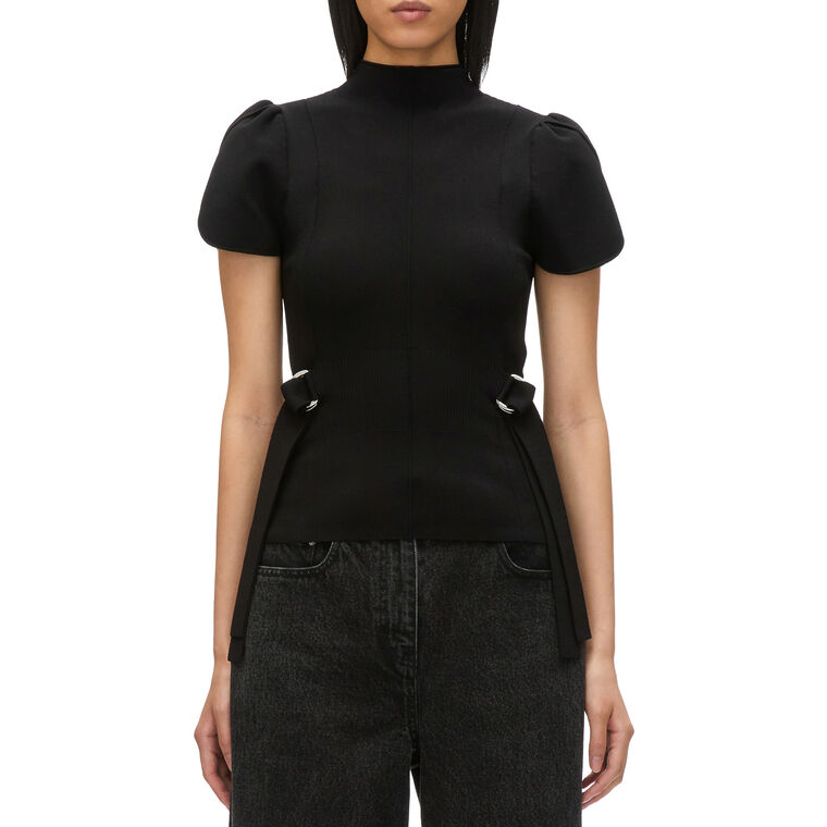 Compact Short Sleeve Rib Tulip Top image number null