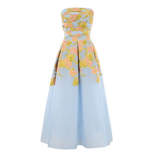 Leo Strapless Jacquard Gown