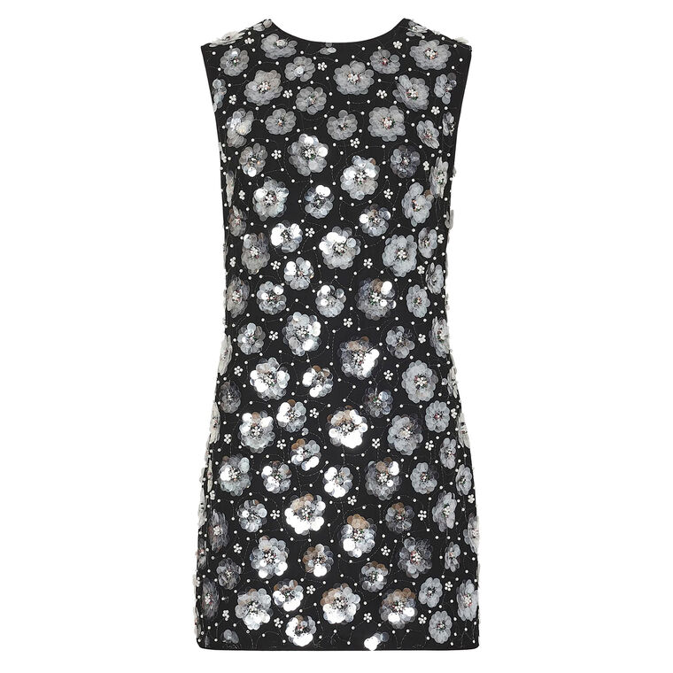 Ivette Fleur Paillette Shift Mini Dress image number null