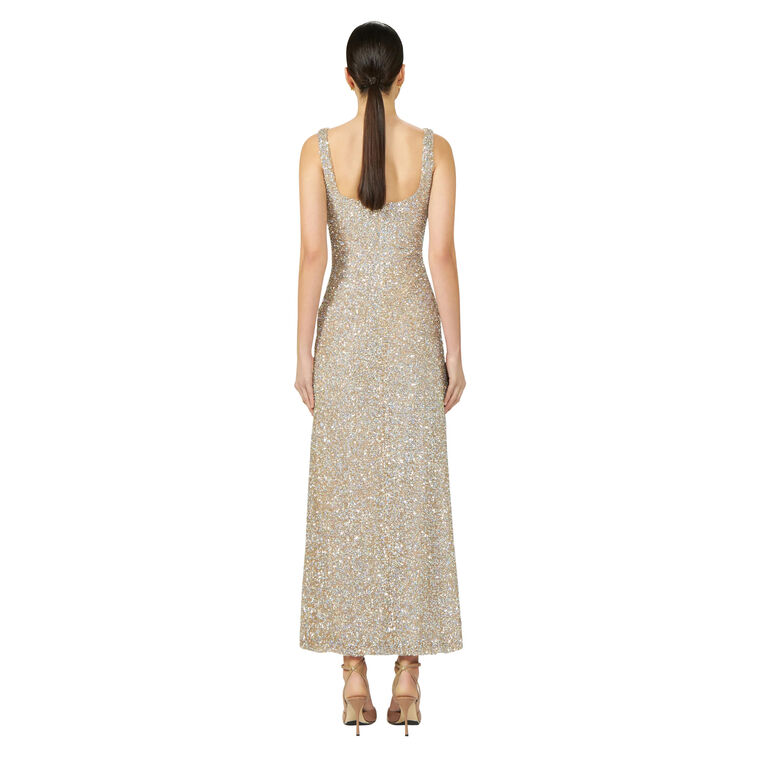 Harper Soft Sequin Square Neck Column Midi Dress image number null